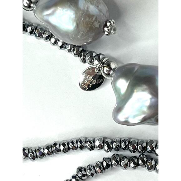 NEW Iris & Lily 925 Silver Faceted Bead ROPE NECKLACE 60" Freshwater Pearls NWT! - Picture 4 of 9